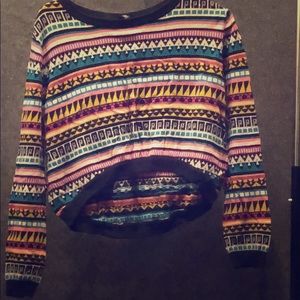 Patterned cropped sweater